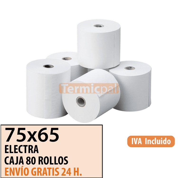 Rollo de papel Electra 44x75 (Caja 100 uds.)